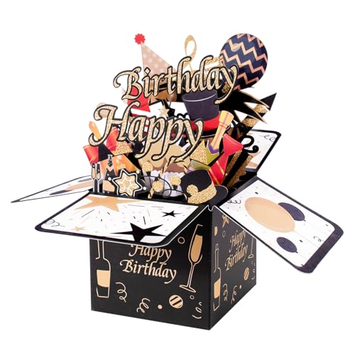 BOFUNX Geburtstag Karte zum Geburtstag Pop up 3D Happy Birthday Grußkarte Geburtstagskarte Kreative Geburtstagsgeschenk für Familie und Freunden von BOFUNX