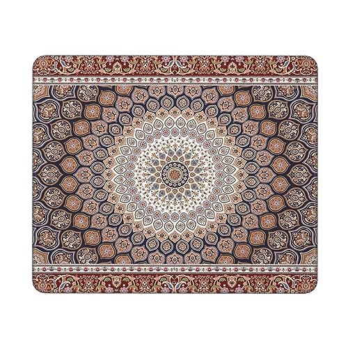 Mauspad, rotbraunes Muster, orientalisches persisches türkisches Mauspad, rutschfeste Gummiunterseite, Schreibtischunterlage für Laptop, Computer, Büro, 25 x 30 cm von BOHHO