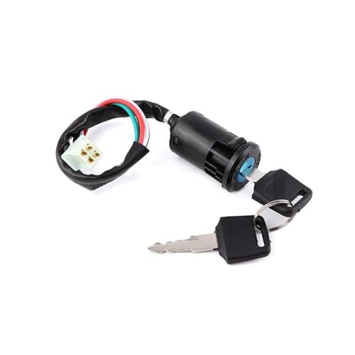 Zündschloss Motorrad Für ATV Go Kart Quad Dirt Bike Motorrad Startschalter Türschlösser Universal Motorrad 4 Drähte Zündschlüssel Mit Draht Zündschalter Motorrad (Farbe : A) von BOHHO