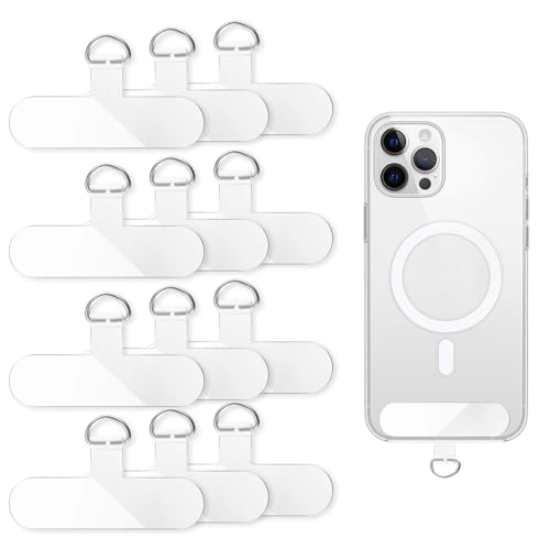 BOHUIZ 12 Stück Handykette Universal Pads, Transparent Phone Tether Tabs PVC Handy Lanyard Patch Universal Handykette Telefon Patch für Meisten Smartphones BOHUIZ 12 Stück Handykette Universal Pads, Transparent Phone Tether Tabs PVC Handy Lanyard Patch Universal Handykette Telefon Patch für Meisten Smartphones von BOHUIZ