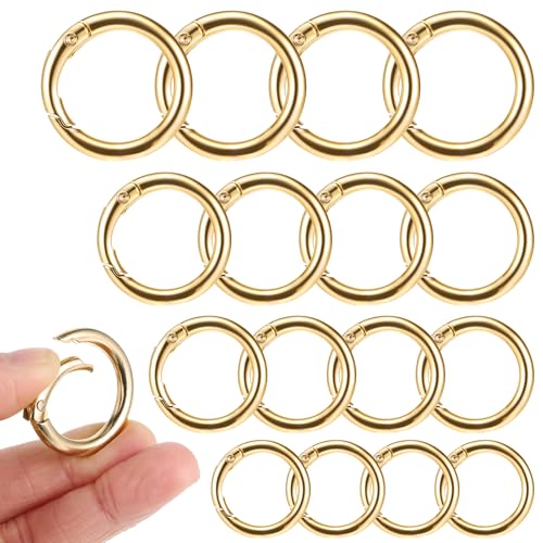 BOHUIZ 16 Stück Rund Karabinerhaken, 12/17/19/22mm O-Ring Zinklegierung Karabiner Karabiner Rund für Bastelarbeiten DIY Taschenzubehör Schlüsselanhänger von BOHUIZ