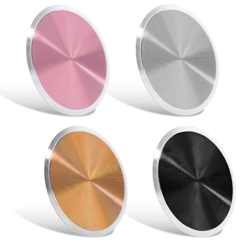 BOHUIZ 4 Stück Handy Magnet Metallplatte, Metallplättchen Selbstklebend Handy Metall Platte Selbstklebende für Magnetische Auto Telefon Halterung Rack von BOHUIZ