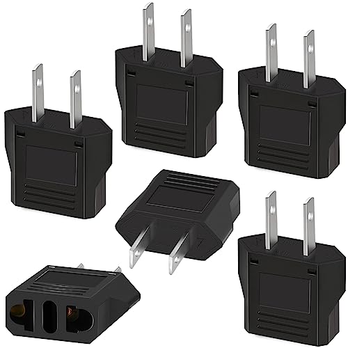 BOIYITIOME 6-teiliges Reiseadapter-Set, EU-US-Adapter, US-Deutscher-Stecker-Adapter, US-Reisestecker-Adapter, Deutsch-US-Stecker-Adapter, Universaladapter für Europa/USA/China/Japan/Kanada/Mexiko von BOIYITIOME