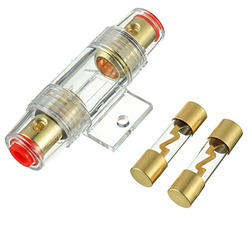 BOJACK 100A AGU Sicherungshalter Inline Auto Automotive Audio Sicherheit schützen Glasrohr vergoldet Mit 2 Stück 100 Amp AGU Sicherung von BOJACK