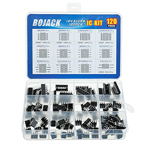 BOJACK 12 Werte 120 Stück Opamp Timer Darlington Transistoren LM324 LM339 ULN2003AN ULN2803APG LM358P LM386 LM393 NE5532P NE555P UA741CN JRC4558D PC817 IC Sortiments kit BOJACK 12 Werte 120 Stück Opamp Timer Darlington Transistoren LM324 LM339 ULN2003AN ULN2803APG LM358P LM386 LM393 NE5532P NE555P UA741CN JRC4558D PC817 IC Sortiments kit von BOJACK