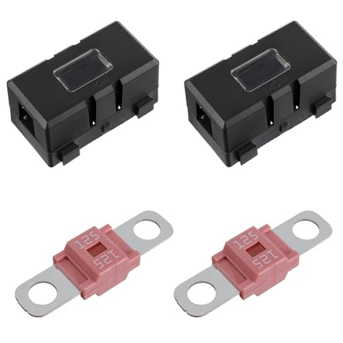 BOJACK 2 Stück ANS Auto-Sicherungshalter und 2 Stück Hochstrom-Bolt-On-Midi-Sicherungen 125A Ampere für Autos, LKWs, Fahrzeuge BOJACK 2 Stück ANS Auto-Sicherungshalter und 2 Stück Hochstrom-Bolt-On-Midi-Sicherungen 125A Ampere für Autos, LKWs, Fahrzeuge von BOJACK