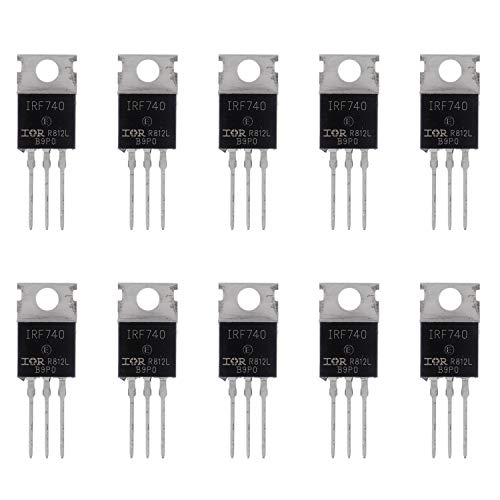 BOJACK IRF740 MOSFET Transistoren IRF740N 10A 400V N-Kanal Feldeffekttransistor TO-220 (Packung mit 10 Stück) von BOJACK