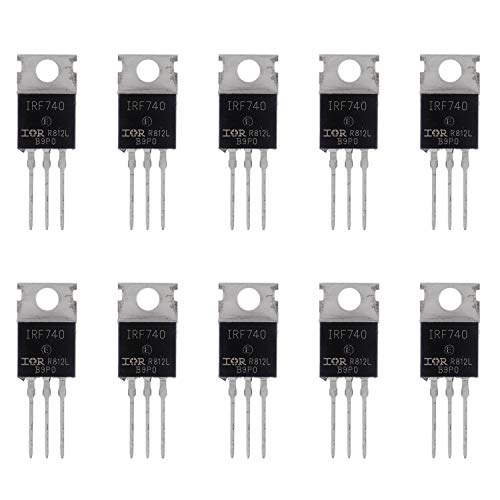 BOJACK IRF740 MOSFET Transistoren IRF740N 10A 400V N-Kanal Feldeffekttransistor TO-220 (Packung mit 10 Stück) von BOJACK