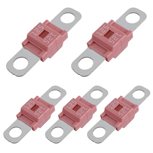 BOJACK Midi Hochstromsicherung Bolt-on Sicherung 125A Ampere Rosa für PKW, LKW, Baufahrzeuge, Busse, Wohnwagen (5 Stück 125A) von BOJACK