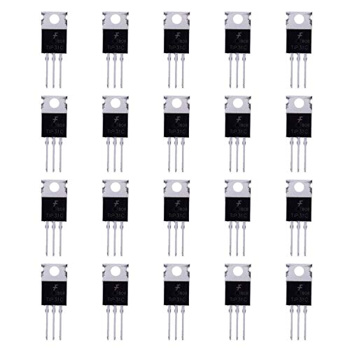 BOJACK TIP31C NPN 3 A 100 V Silizium-Epitaxial-Leistungstransistoren TIP31 3 Ampere 100 Volt Darlington-Transistoren TO-220 (Packung mit 20 Stück) von BOJACK