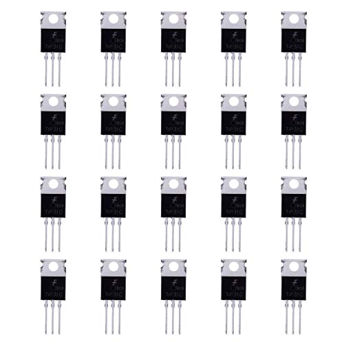 BOJACK TIP31C NPN 3 A 100 V Silizium-Epitaxial-Leistungstransistoren TIP31 3 Ampere 100 Volt Darlington-Transistoren TO-220 (Packung mit 20 Stück) von BOJACK
