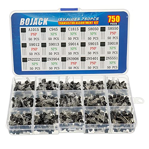 BoJack 15 Werte, 750 Stück A1015 C945 C1815 S8050 S8550 S9012 S9013 S9014 S9015 S9018 2N222 2N3904 2N3906 2N54 01 2N 5551 PNP NPN Power Allzweck-Transistoren-Set BoJack 15 Werte, 750 Stück A1015 C945 C1815 S8050 S8550 S9012 S9013 S9014 S9015 S9018 2N222 2N3904 2N3906 2N54 01 2N 5551 PNP NPN Power Allzweck-Transistoren-Set von BOJACK