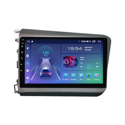 Android 12 Autoradio Für Honda Civic 2012-2015 9 Zoll HD Touchscreen IPS Autoradio Unterstützt Kabelloses Carplay Android Auto Mit GPS Navigation Lenkradsteuerung + Rückfahrkamera (Size : M700S - 8 C von BOJONI