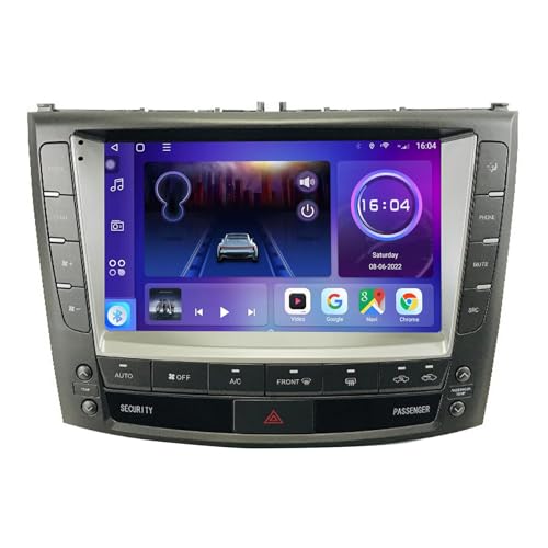 9 Zoll Android 14 Touchscreen Bildschirm Autoradio 2 Din für Lexus IS200 XE20 IS250 IS300 IS300C 2005-2012 mit Kabellosem Carplay Bluetooth GPS Navi Lenkradsteuerung Rückfahrkamera(F3 (6+128G)) von BOJONTN