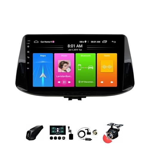 BOJONTN 9 Zoll 2 Din Android 12 Autoradio,für Hyundai i30 2017-2018,mit CarPlay Rückfahrkamera Lenkradsteuerung Bluetooth GPS Navigation FM Digitalradio Mikrofon (Size : Y30 4+32G) von BOJONTN