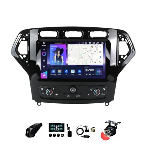 BOJONTN 9 Zoll Android 12 Autoradio 2 Din für Ford Mondeo MK4 2007-2014 mit Rückfahrkamera Lenkradsteuerung Bluetooth GPS Navigation Kabelloses CarPlay WiFi Mikrofon (Size : S300 3+32G) von BOJONTN
