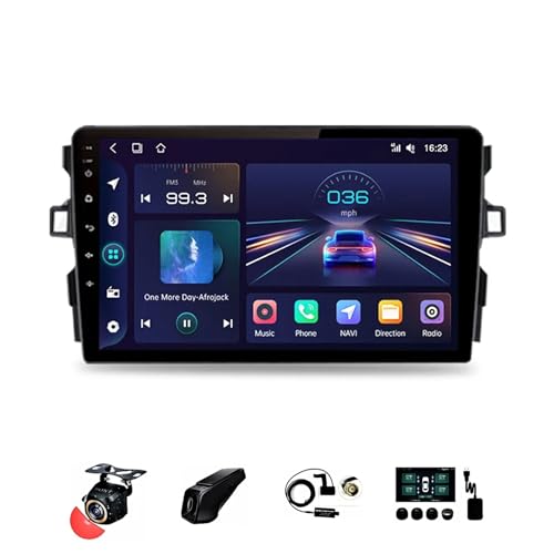 BOJONTN Android 13 Doppel Din 9-Zoll-HD-Touchscreen Autoradio für Toyota Auris E150 2006-2012 mit Kabelloses CarPlay GPS Navigation Rückfahrkamera Lenkradsteuerung Bluetooth (Size : T1[1+16G]) von BOJONTN
