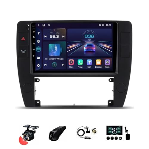 BOJONTN Android 13 Doppel Din 9-Zoll-HD-Touchscreen Autoradio für VW Passat B5 2000-2005 mit Kabelloses CarPlay GPS Navigation Rückfahrkamera Lenkradsteuerung Bluetooth (Size : T1[1+16G]) von BOJONTN