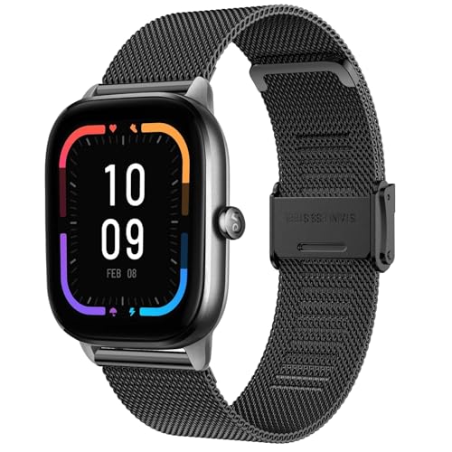 Armband für Amazfit GTS 4 Edelstahl, 20mm Metall Ersatzarmband Mesh Doppelmagnet Armband für Amazfit GTS 3, Amazfit GTS 2, GTS 2 Mini, GTS 2e, Amazfit GTS, GTR 42mm, Bip, Bip Lite, Bip S, Bip U von BOJYS