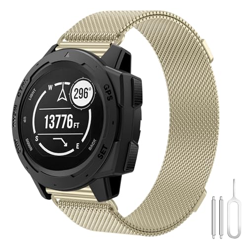 Armband für Garmin Instinct 2, 22mm Mesh Metal Edelstahlband Dual Magnetisch Replaceable Milanese Armband Kompatibel mit Garmin Instinct, Instinct Tactical, Instinct Tide, Instinct Solar von BOJYS