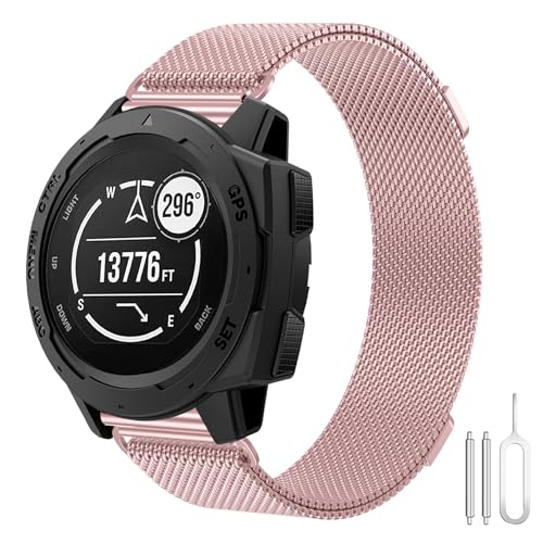 Armband für Garmin Instinct 2, 22mm Mesh Metal Edelstahlband Dual Magnetisch Replaceable Milanese Armband Kompatibel mit Garmin Instinct, Instinct Tactical, Instinct Tide, Instinct Solar von BOJYS