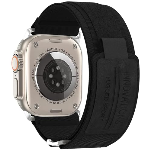 Nylon Armband Kompatibel mit Apple Watch Ultra 2 49mm, Atmungsaktives Abnehmbares Nylon Armband mit Velcro Verschluss für Apple Watch Ultra 49mm/iWatch Ultra 2 49mm/iWatch Ultra 49mm Herren von BOJYS
