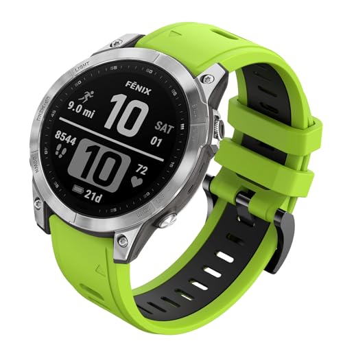 Silikon Armband für Garmin Fenix 7, 22mm Quick Fit Sport Silikon Uhrenarmband für Garmin Fenix 7 Solar/Fenix 7 Sapphire Solar/Fenix 6/Fenix 6 Pro/Fenix 5/Fenix 5 Plus/Forerunner 935/945 von BOJYS