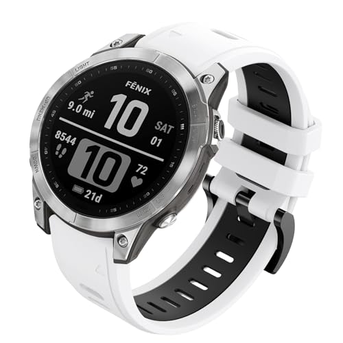 Silikon Armband für Garmin Fenix 7, 22mm Quick Fit Sport Silikon Uhrenarmband für Garmin Fenix 7 Solar/Fenix 7 Sapphire Solar/Fenix 6/Fenix 6 Pro/Fenix 5/Fenix 5 Plus/Forerunner 935/945 von BOJYS