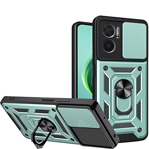 BOKYAS Armor Hülle für Xiaomi Redmi 10 5G mit Slide Kameraschutz Cover und Ring Ständer [Handyhülle Kompatibel Mit Auto Magnet] Militärischer Stoßfeste Case, Grün von BOKYAS