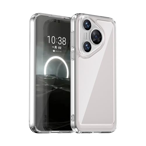 BOKYAS Crystal Hülle für Huawei Pura 70 Anti-Gelb & Stoßfeste Handyhülle, Anti-Kratzt Soft Silikon Schutzhülle Case mit TPU Bumper & PC-Rückseite, Transparent von BOKYAS