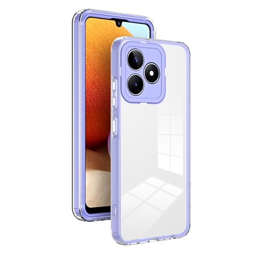 BOKYAS Crystal Hülle für Realme C53 4G/Narzo N53 Anti-Gelb & 360° Stoßfeste Handyhülle, Farbverlauf Silikon Case mit PC Bumper ohne Displayschutzfolie, Lila von BOKYAS