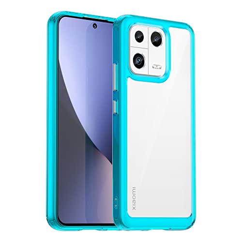 BOKYAS Crystal Hülle für Xiaomi 13 Anti-Gelb & 360° Stoßfeste Handyhülle, Anti-Kratzt Soft Silikon Schutzhülle Case mit TPU Bumper & PC-Rückseite, Himmelblau von BOKYAS