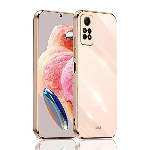 BOKYAS Kompatibel für Xiaomi Redmi Note 12 Pro 4G/Note 11 Pro(4G/5G) Hülle mit Luxus Galvanisierte, Kameraschutz Weich Silikon Handyhülle Ultra Dünn Stoßfeste Plating Case für Frauen, Rosa von BOKYAS