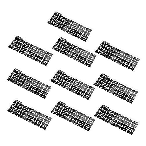 BOLAXHCA 10X Weissen Buchstaben Arabisch Englischen Tastatur Aufkleber Schwarz Fuer Laptop PC von BOLAXHCA