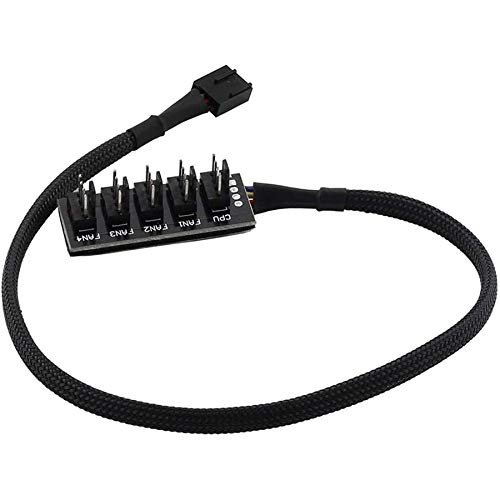 BOLAXHCA Host GehäUse PC KüHler LüFter Strom Kabel 1 Buchse zu 5 Stecker 4 Poliger Sockel LüFter Hub Splitter Kabel für 4 Poligen PWM LüFter von BOLAXHCA