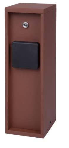 BOLD Pado Aussen-Steckdose-Garten Steckdosen-Säule 3-Fach Stecker in Rost Design (Lichtsensor | IP44 Outdoor Energie-Säule | 3680 Watt | 30x12x9cm | Einfache Montage | Plastikfreie Verpackung) von BOLD