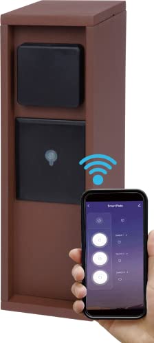 BOLD Pado smarte Aussen-Steckdose-Garten Steckdosen-Säule 3Fach Stecker Rost (Smart Home (iOS & Android) | WLAN | IP44 Outdoor Energie-Säule | 3680W | Einfache Montage | Plastikfreie Verpackung) von BOLD