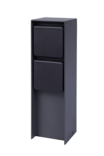 BOLD 19523 Abano Aussen-Steckdose-Garten (Steckdosen-Säule) mit 2-Fach Stecker in Anthrazit (IP44 Outdoor Energie-Säule 3680 Watteckig Einfache Montage Plastikfreie Verpackung) von BOLD