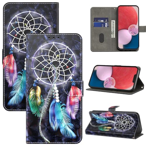 BOLELAW Handyhülle für iPhone 16 Pro Max Hülle Leder Flip Klappbare Stoßfeste [Premium PU Leder] [Standfunktion] [Kartenfächern] Schutzhülle Klapphülle für iPhone 16 Pro Max, Traumfänger von BOLELAW