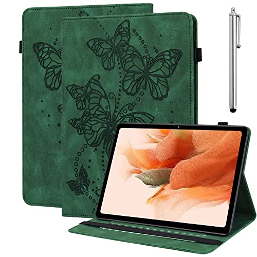 BOLELAW Hülle für Huawei MediaPad T3 10 9.6 Zoll mit Stift und Stifthalter, Kartenschlitz Standfunktion Flip Fashion Schutzhülle für Huawei MediaPad T3 10 Tablet Hülle, Grün von BOLELAW