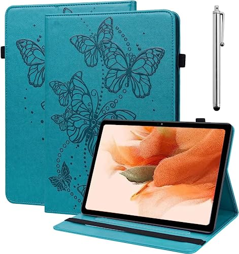 BOLELAW Hülle für Lenovo Tab M10 3rd Gen 10.1 Zoll 2022 (TB-328FU/TB-328XU) Geprägter Schmetterling PU Leder mit Kartenfach Standfunktion, Flip Cover Schutzhülle für Lenovo Tab M10 Gen 3, Blau von BOLELAW