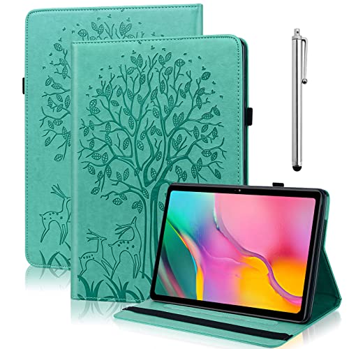 BOLELAW Hülle für Lenovo Tab M10 FHD Plus 10.3 Zoll TB-X606X/X606F Mit Stylus Pen, Ultradünne PU Leder Ständerfunktion Dokumentschlitze Schutzhülle (Grün) von BOLELAW