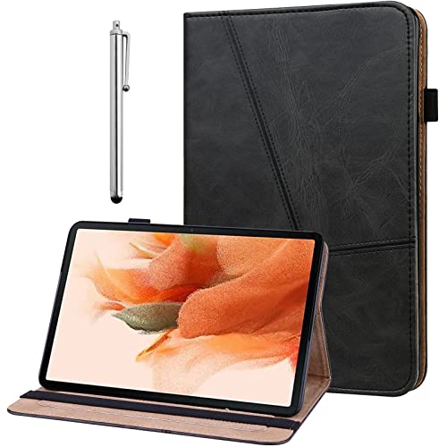 BOLELAW Hülle für Lenovo Tab M10 Plus 3rd Gen 10,6 Zoll 2022 (TB125FU/TB128FU/TB128XU) PU Leder Folio Flip Case mit Stift und Stifthalter, Kartenschlitz Standfunktion Tablet Hülle, Schwarz von BOLELAW