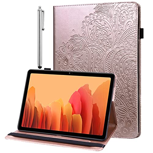 BOLELAW Hülle für Samsung Galaxy Tab A9 Plus 2023 mit Stift, PU Leder Flip Tasche Brieftasche Ständer Stifthalter Tablet Schutzhülle für Samsung Galaxy Tab A9 Plus-Rose Gold von BOLELAW