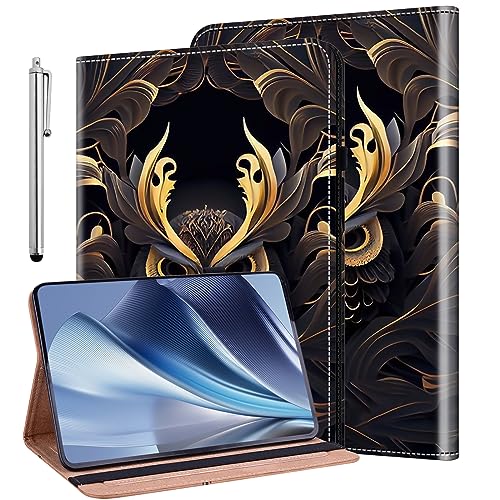 BOLELAW Hülle für Samsung Galaxy Tab S6 Lite 2022/2020 (P613/P619/P610/P615), Premium PU Folio Schutzhülle Stifthalter Dokumentschlitze Wallet Cover Case Samsung Tab S6 Lite Hülle (Eule) von BOLELAW