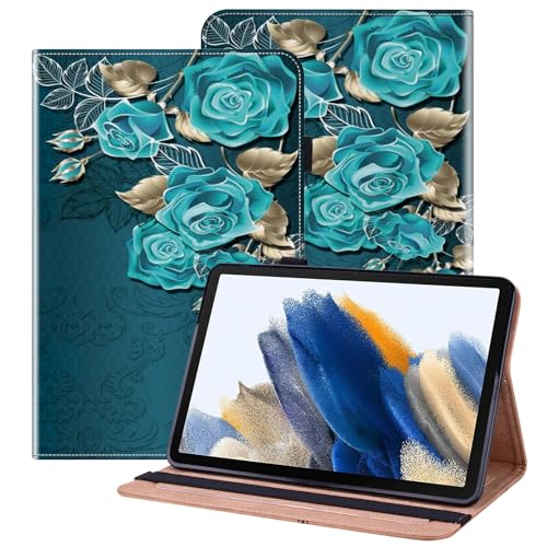 BOLELAW Hülle für Xiaomi Redmi Pad Pro/Xiaomi Poco Pad 12.1 Zoll 2024 PU Leder Folio Case mit Stifthalter, Kartenschlitz, Standfunktion Klapphülle für Redmi Pad Pro Tablet Hülle, Blaue Rose von BOLELAW