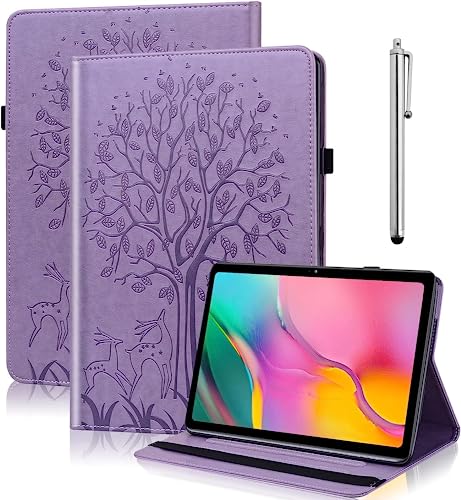 BOLELAW Hülle für iPad Air 3 2019 10.5 Zoll mit Auto Schlaf/Wach Funktion PU Ledertasche Schutzhülle Smart Cover mit Stylus Pen,Dokumentschlitze, für iPad 10,5"/10,2" 2019 (Lila) von BOLELAW