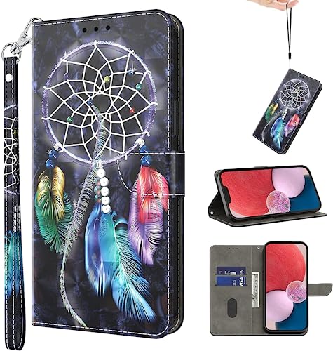 BOLELAW Hülle für iPhone 13 Handyhülle, Kartensteckplatz Magnetverschluss Flip PU Leder Bemalte Muster Schutzhülle für iPhone 13,Bunte Traumfänger BOLELAW Hülle für iPhone 13 Handyhülle, Kartensteckplatz Magnetverschluss Flip PU Leder Bemalte Muster Schutzhülle für iPhone 13,Bunte Traumfänger von BOLELAW