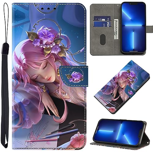 BOLELAW Hülle für iPhone 13 Pro Max mit [Magnetverschluss] [Standfunktion] [Kartenfächern] Flip Case Leder iPhone 13 Pro Max Schutzhülle Stylische Klapphülle, Dornröschen von BOLELAW