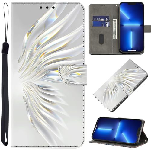 BOLELAW Hülle für iPhone 15 Pro Max mit [Magnetverschluss] [Flip-Funktion] [Kartenfächern] Flip Case Leder iPhone 15 Pro Max Schutzhülle Stylische Klapphülle, Kristall-Flügel von BOLELAW